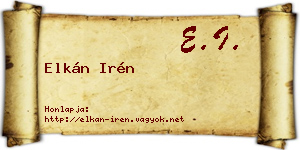 Elkán Irén névjegykártya